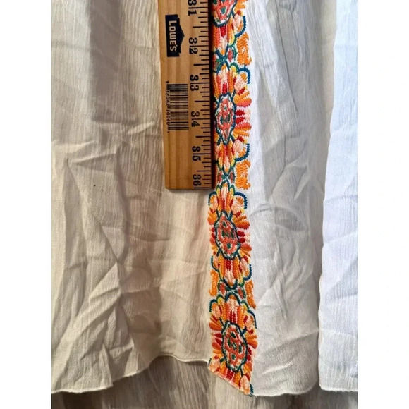 Chico's 100% Cotton 00/S Embroidered Maxi Sundress hi/low resort vacation cruise - Picture 10 of 10